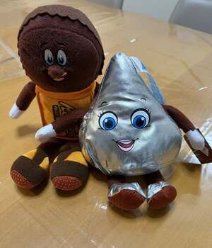Hershey's Kiss Girl Plush Toy and Hershey's Reeses Butter Cup Plush Toy 10", 11"